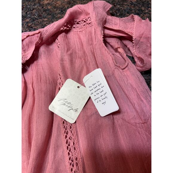 NWT Free People Pink Olivia Gauze Babydoll Dress Size S NWT - Picture 10 of 16